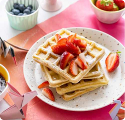 Waffle and berries